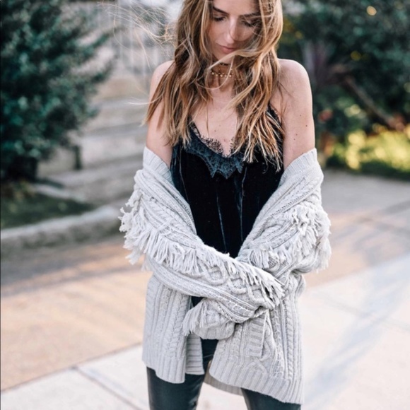 Madewell Sweaters - MADEWELL Fringe Cable Knit Cardigan Sweater Ivory
